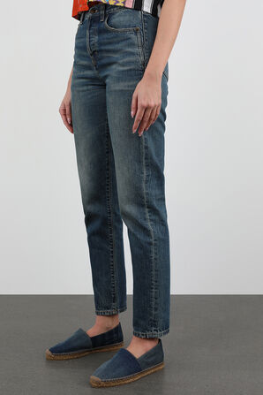 נעלי אספדריל ג'ינס עם לוגו רקום SAINT LAURENT